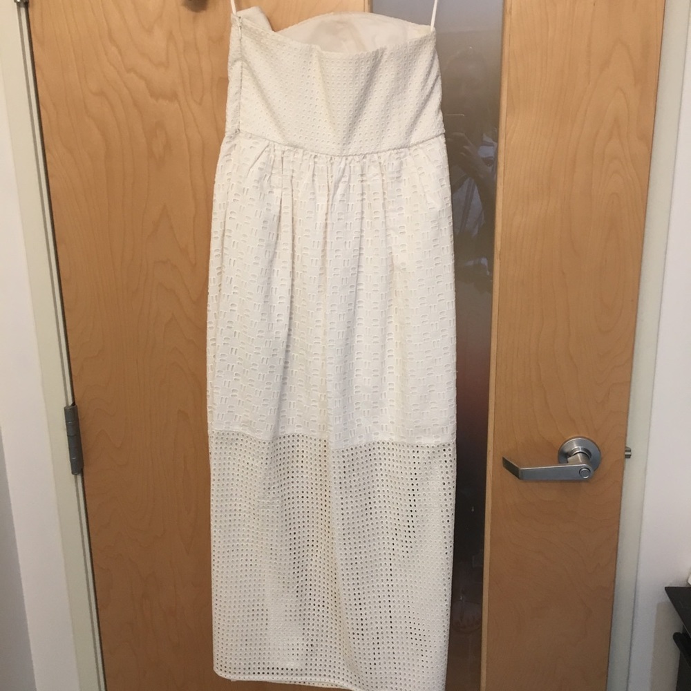 Strapless Middi Eyelet Dress from Tibi - Picture 2 of 5